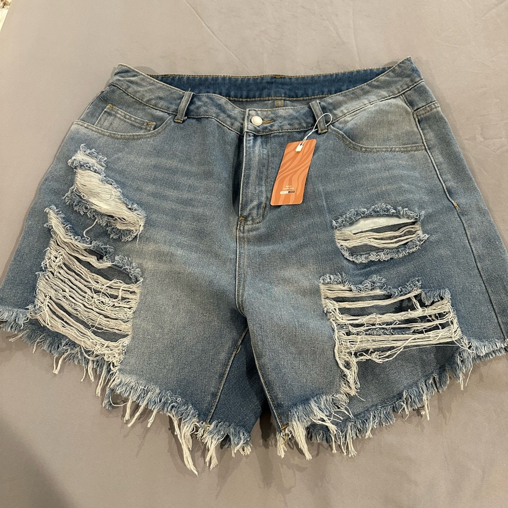 Distressed Denim Women Shorts 1 XL